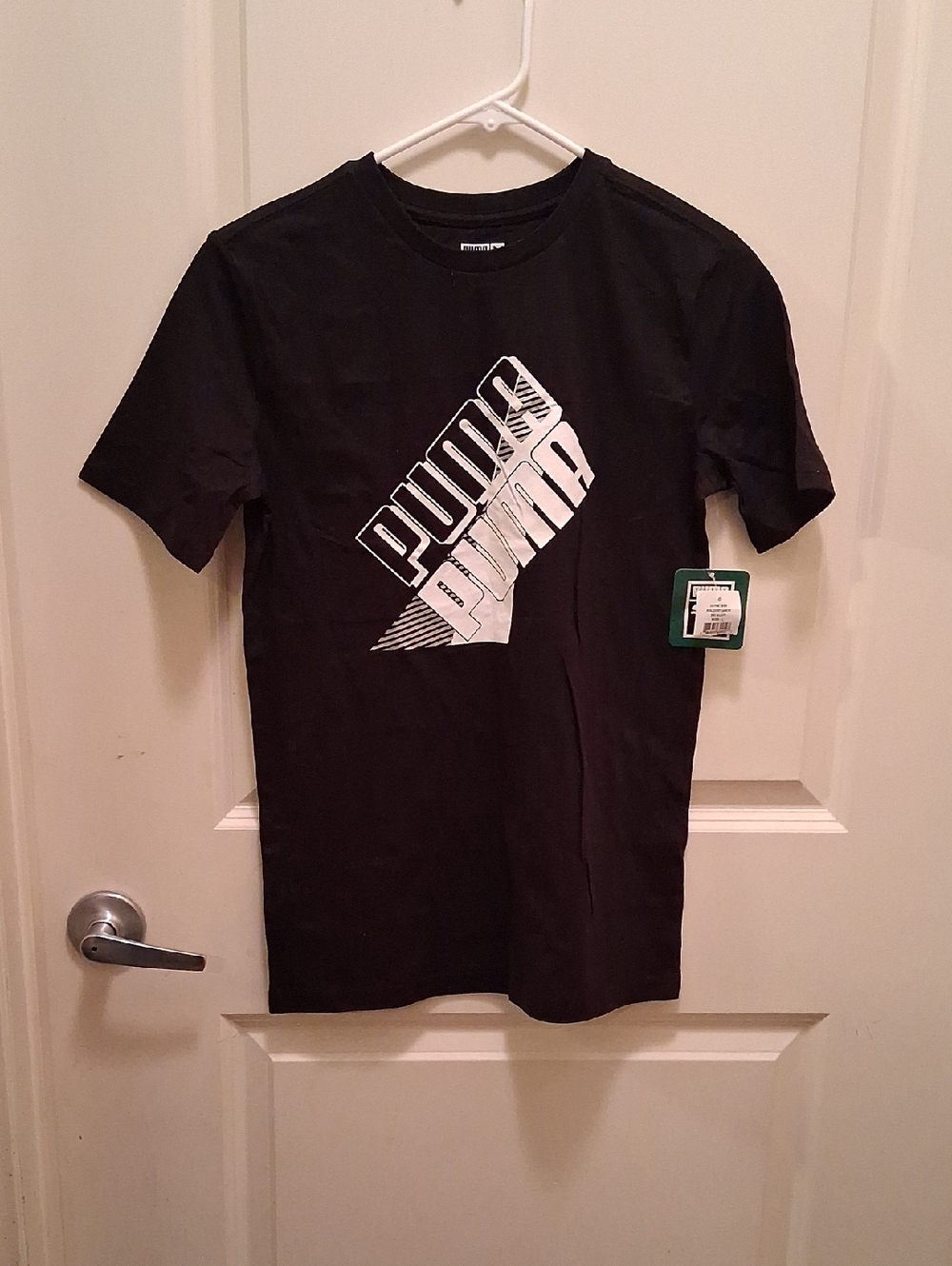 Puma Black Tee with White Graphic Logo